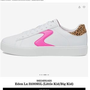 Skechers Eden Lx Sneakers Kids 1.5 White Pink Excellent Leopard 310098L